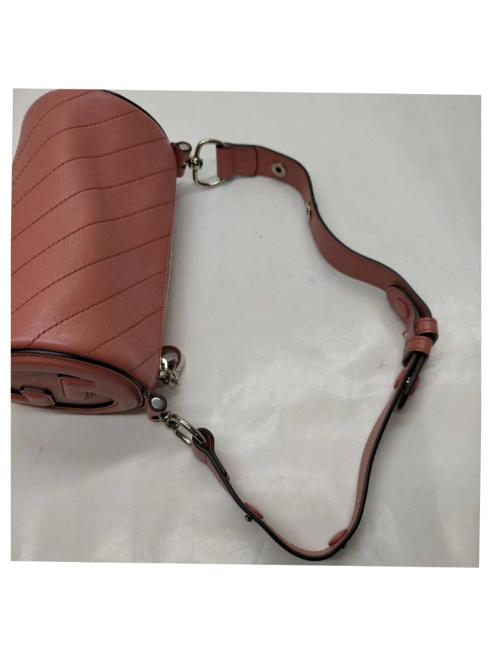 Authentic Gucci Pink Leather Mini Shoulder Bag Pochette GG Charm - Picture 6 of 16